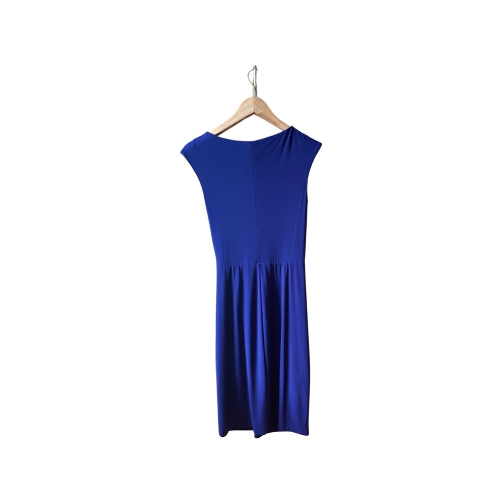 Ralph Lauren Blue Purple Twist Front Cap Sleeve Knee Length Dress - Picture 3 of 11
